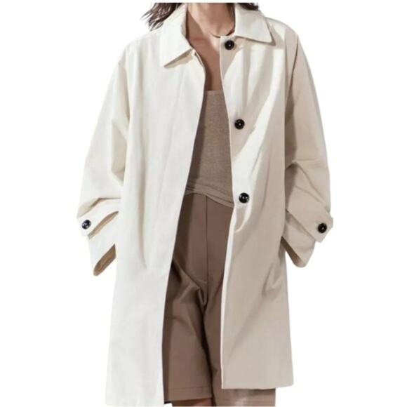 NWT Zara Cream Pocket Trench Coat M/L MSRP $109 - Picture 1 of 4